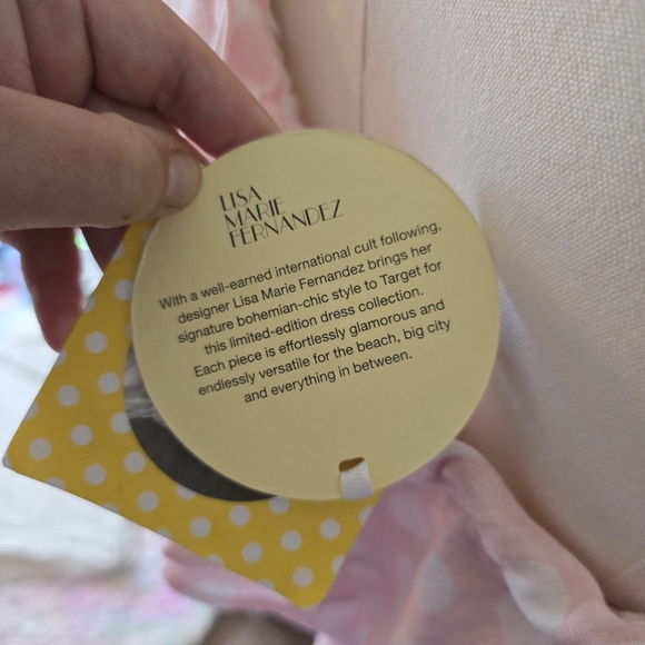 Lisa Marie Fernandez | Medium | Pink & White Polka Dot One Shoulder Ruffle Dress - Picture 9 of 13